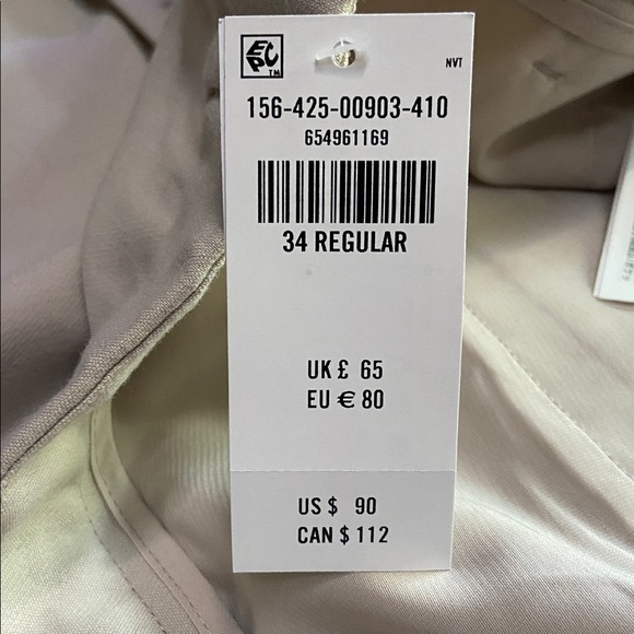 NWT Abercrombie A&F Sloane Tailored Wide Leg Pant Light Taupe 34 Curve Love - Picture 8 of 16